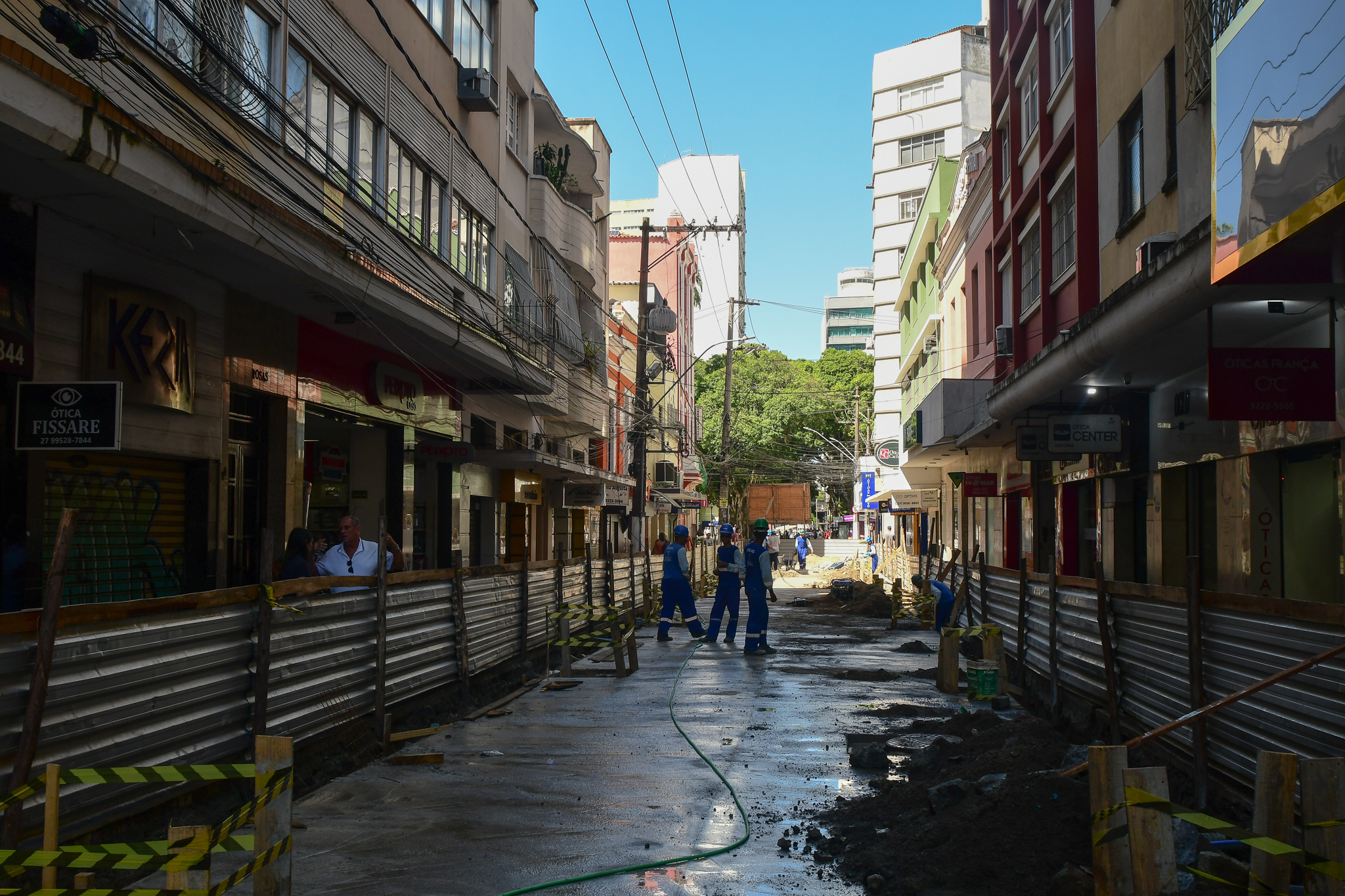 Obras de revitalização da Rua Sete, no Centro de Vitória