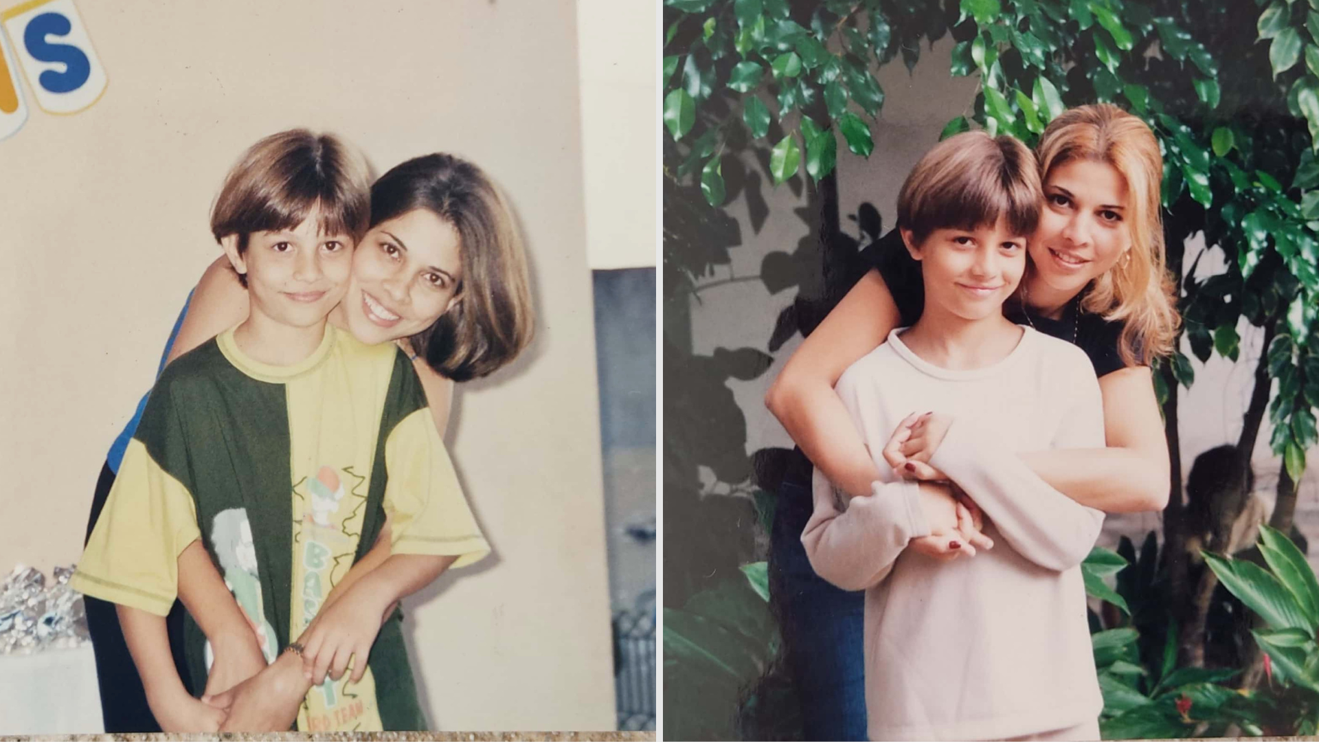 Herica Godoy e seu filho, Chay Suede, ainda na infância