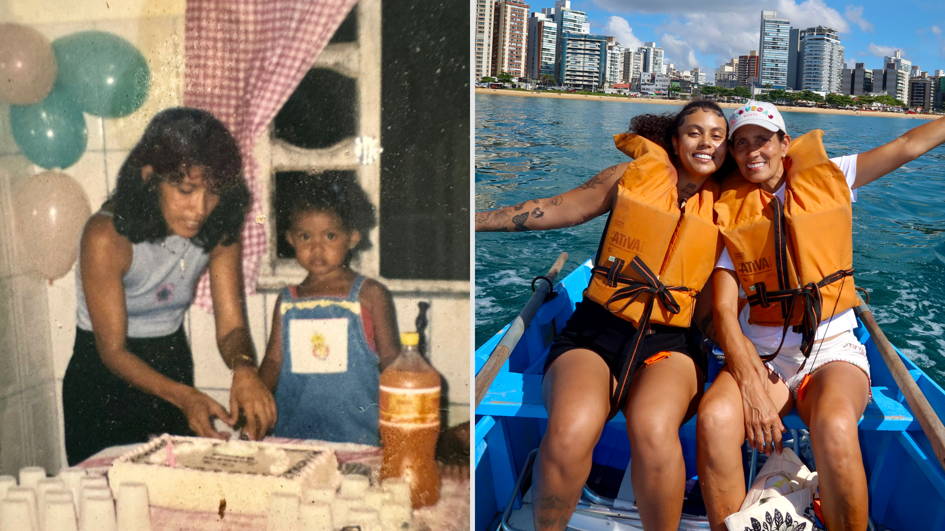 Dona Cida e a filha, a cantora Budah