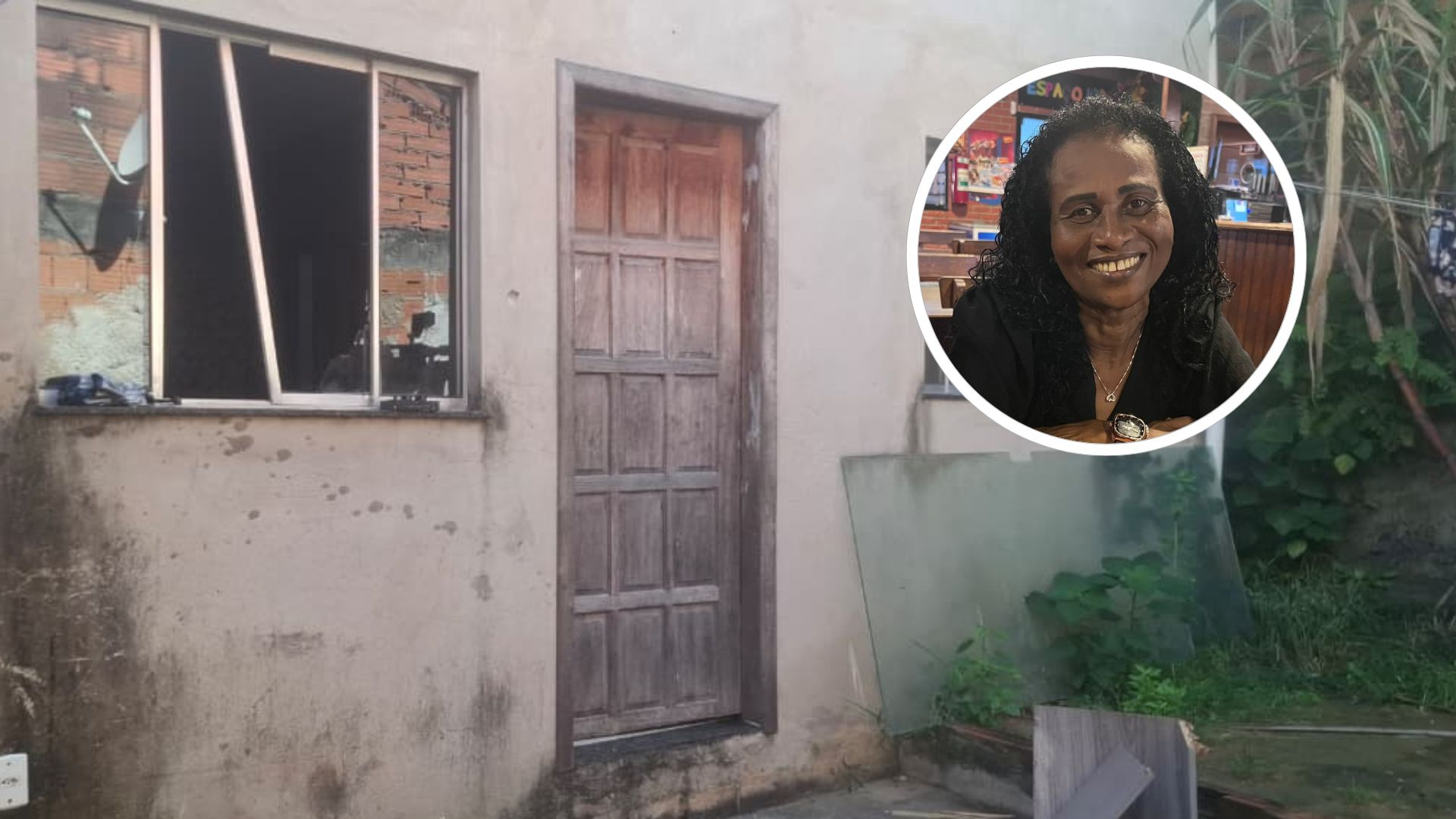 Casa de Patrick foi quebrada após ter matado a mãe Adriana (em destaque), na Serra