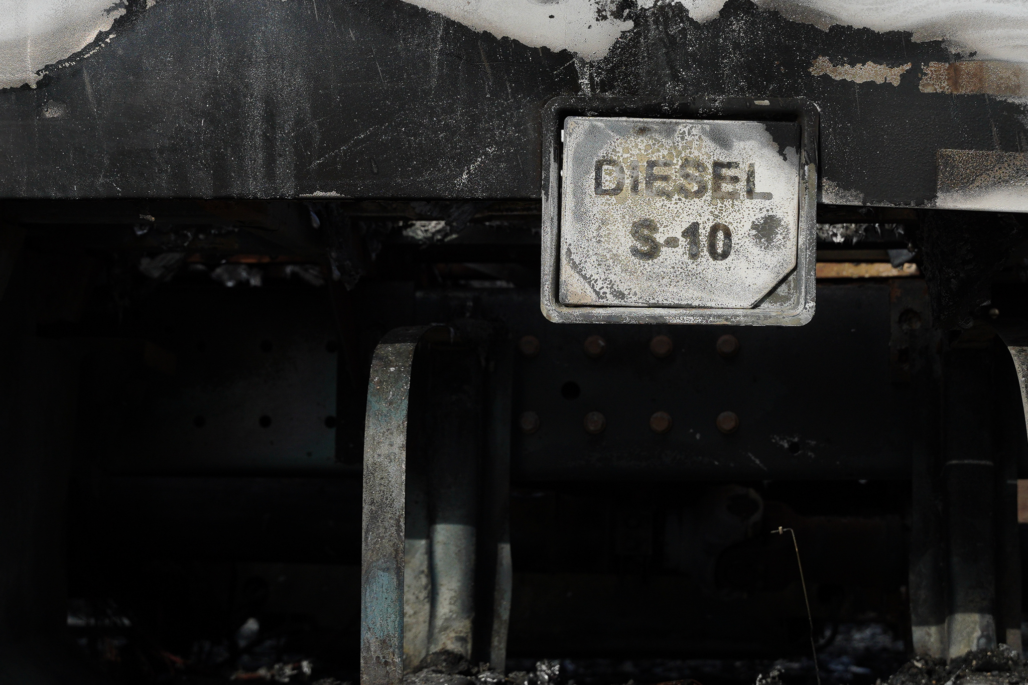 Ônibus incendiado no bairro Cobi de Cima, em Vila Velha