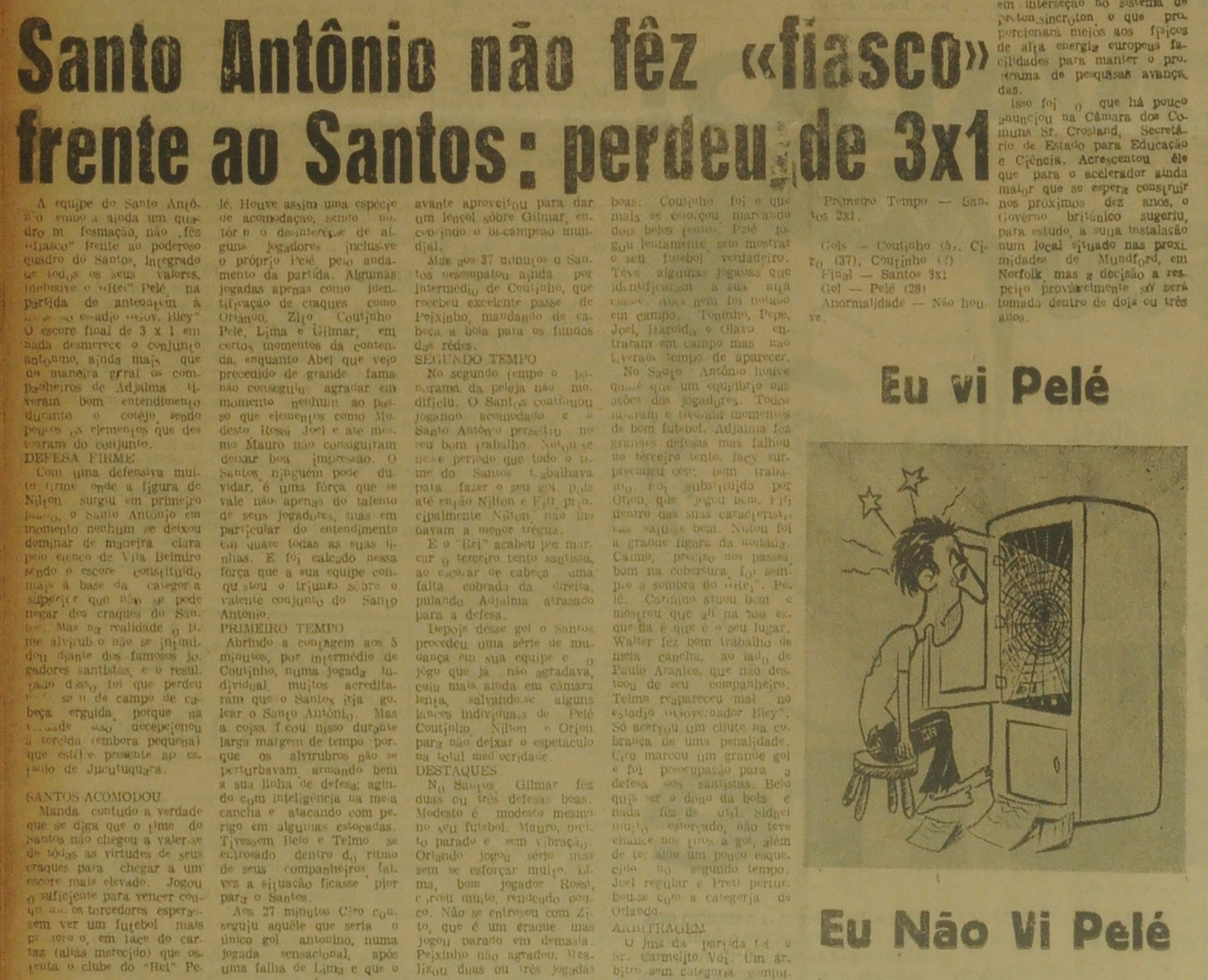 Registro do jogo de Pelé no Espírito Santo