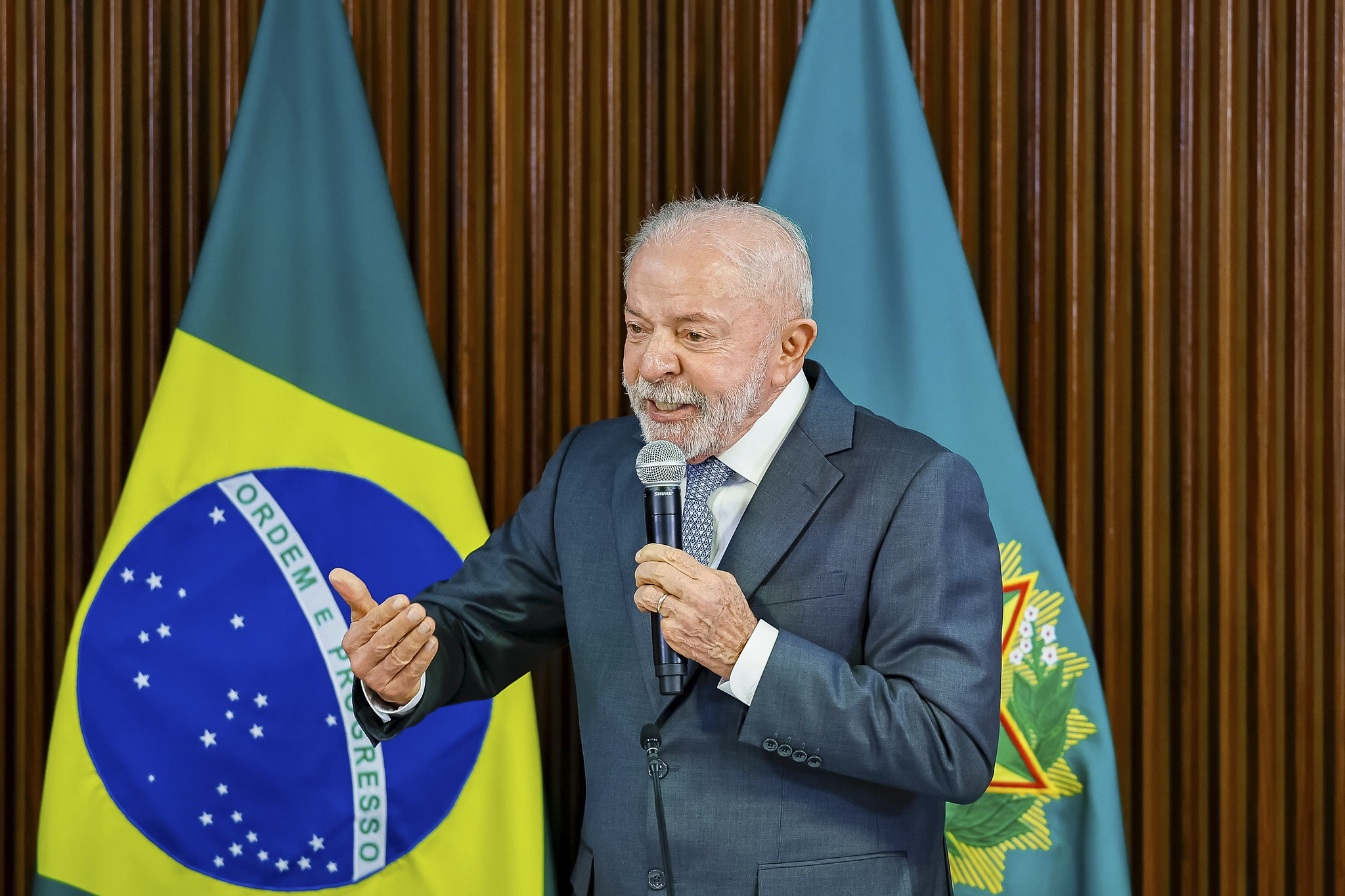 Presidente da República, Luiz Inácio Lula da Silva durante reunião Ministerial