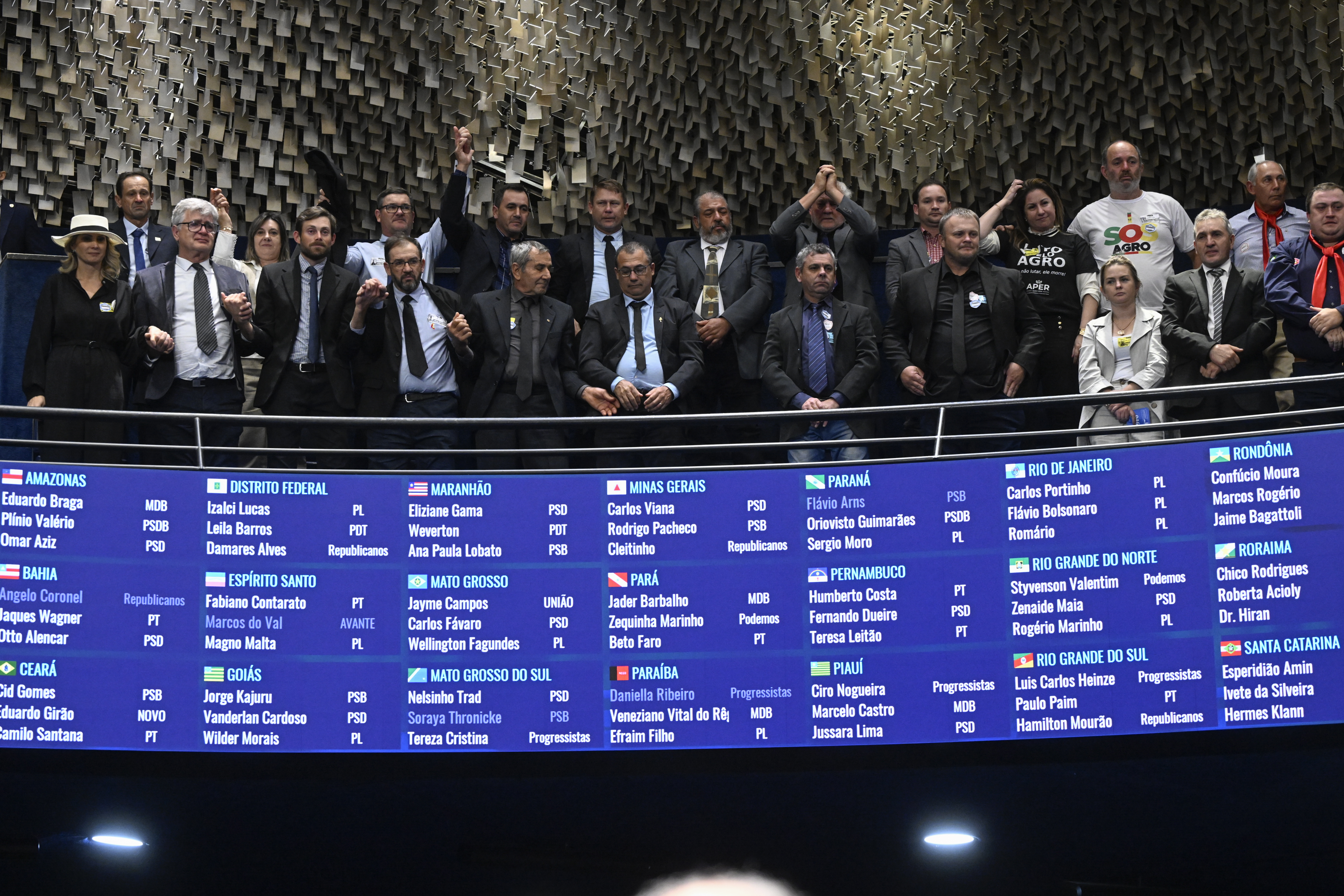 Representantes do setor de agronegócio acompanham sessão no Senado