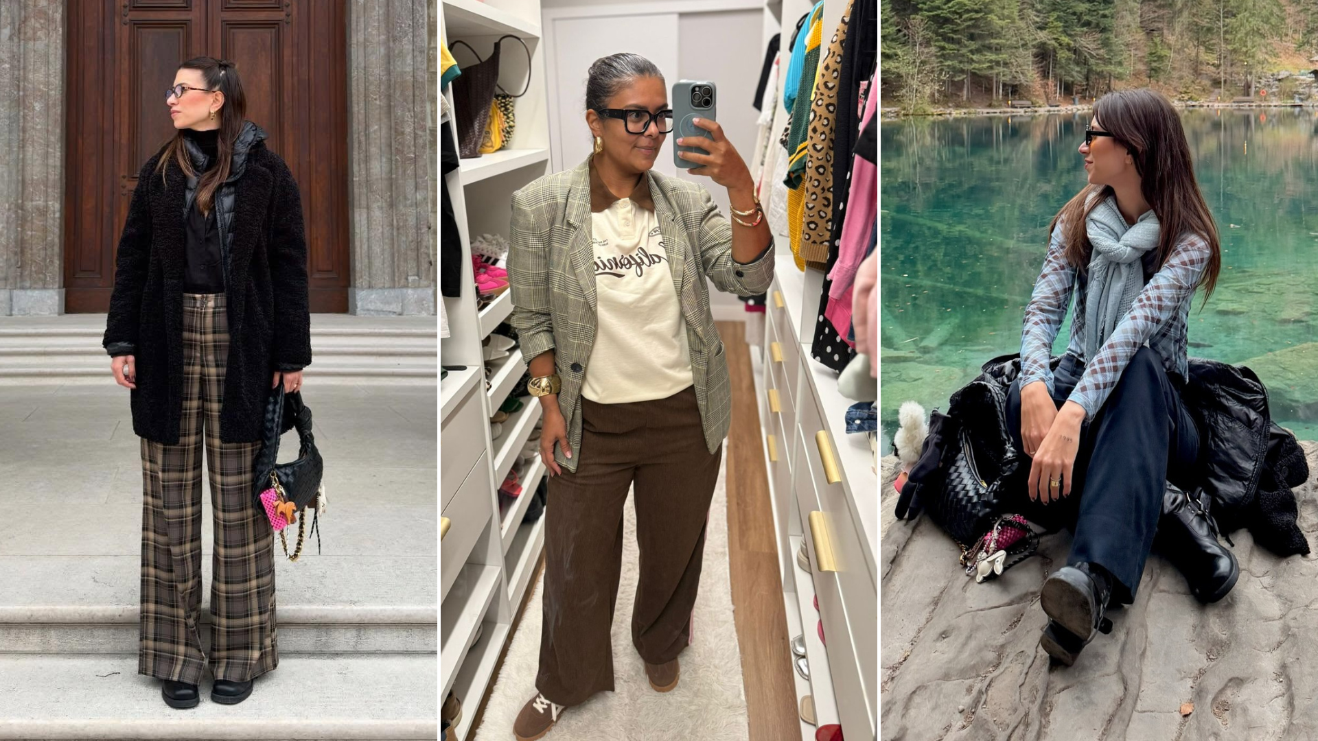 Looks com estampa xadrez