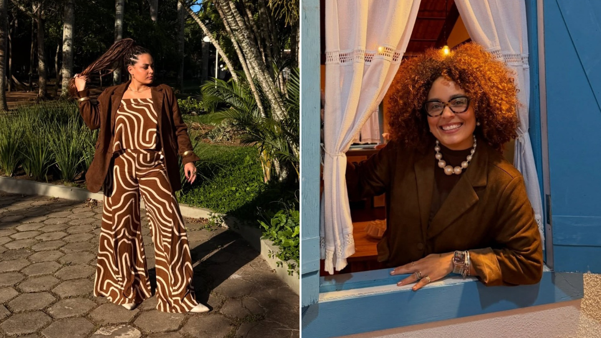 Looks em tons de marrom