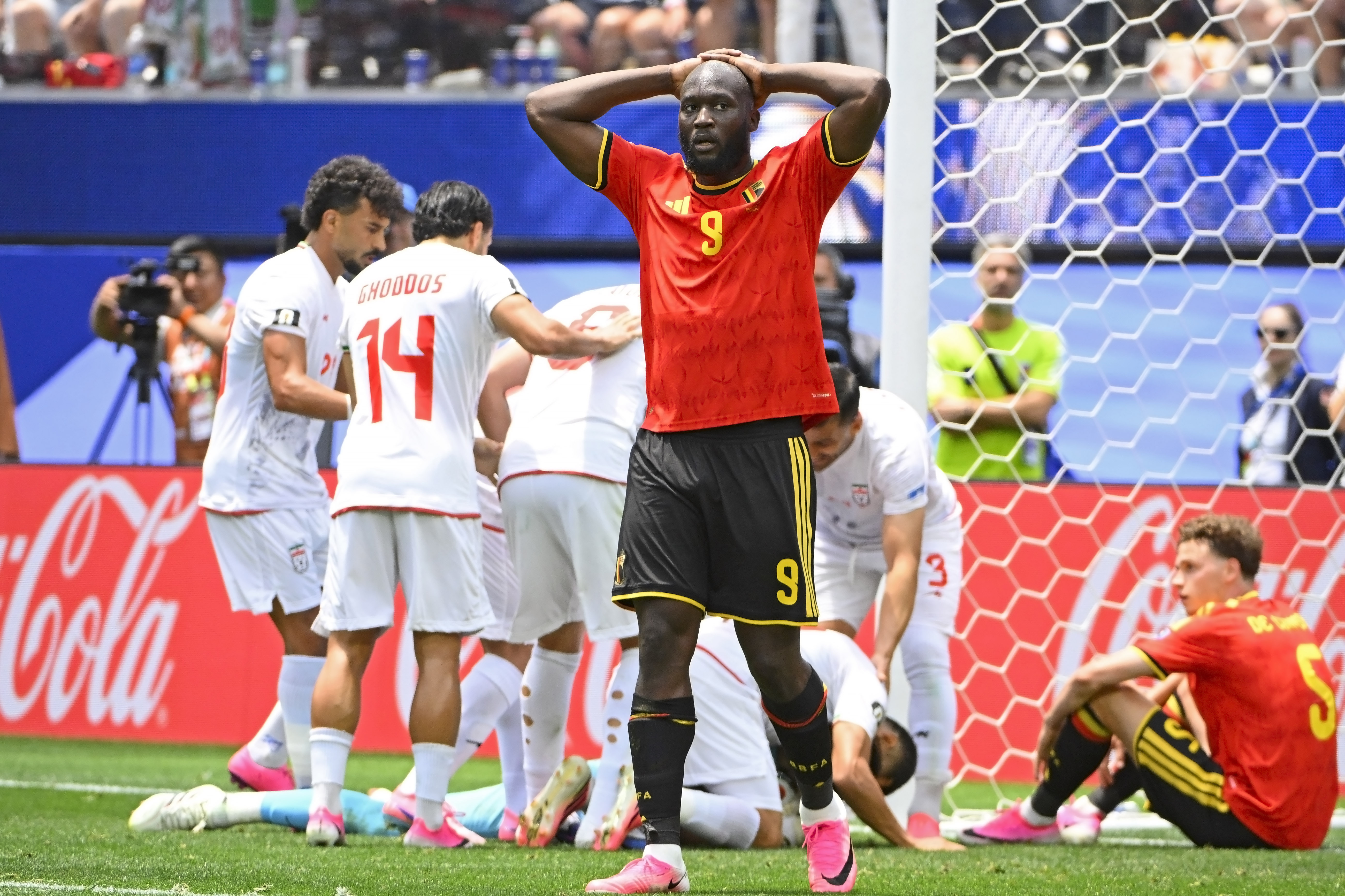 Romelu Lukaku da Bélgica, durante a partida entre Bélgica e Irã