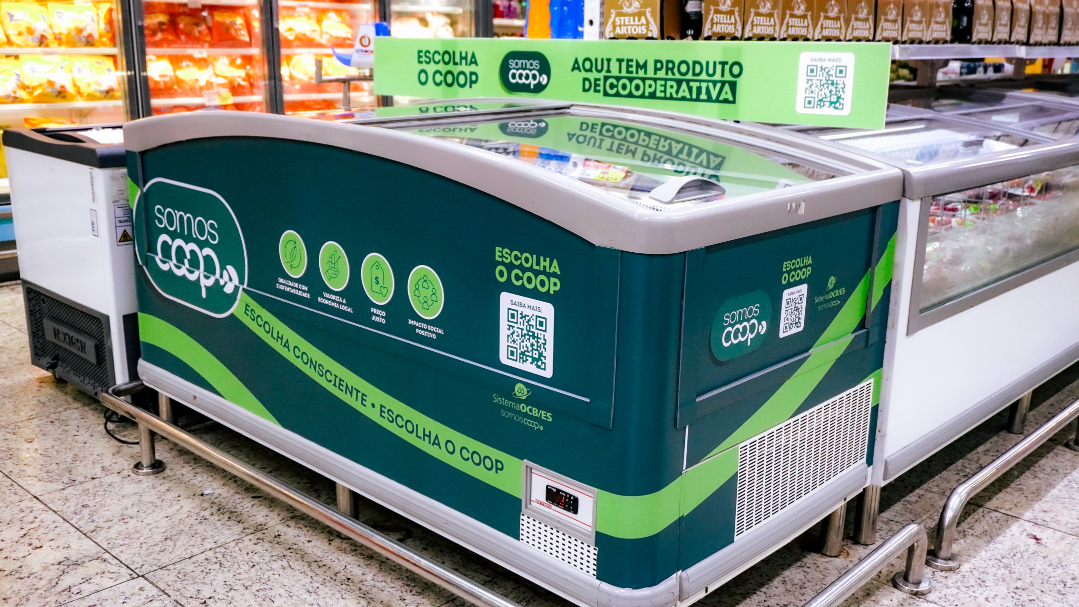 Lojas da Rede Extrabom estão dando destaque a produtos de cooperativas.