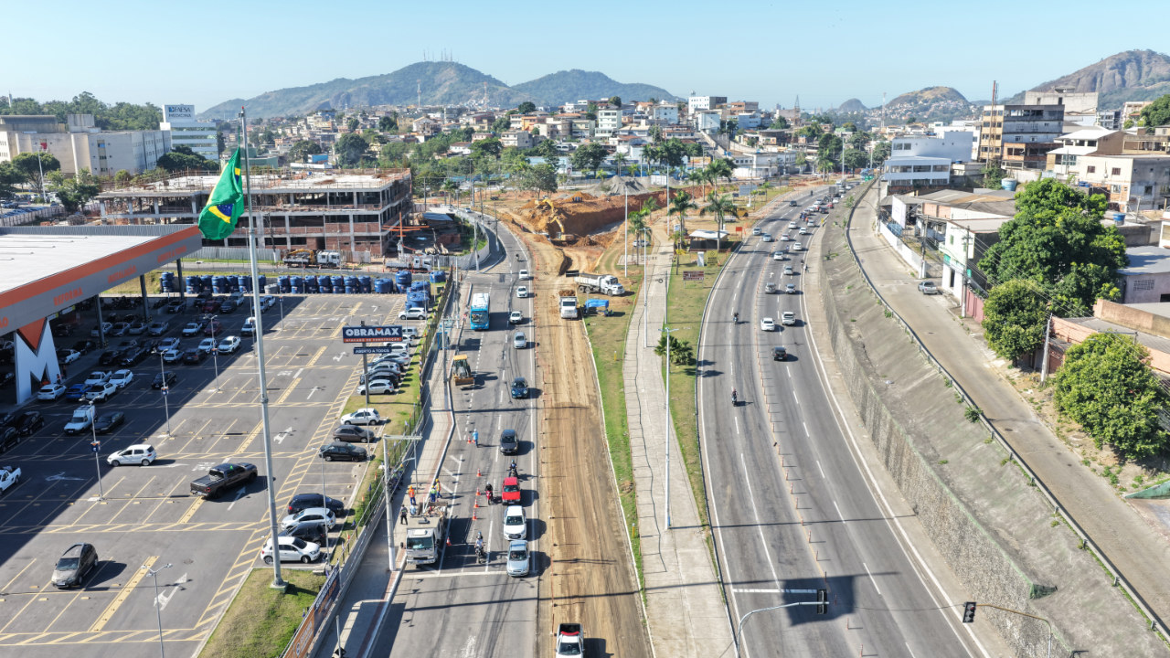 Obras do novo viaduto alteram temporariamente trânsito no sentido Campo Grande