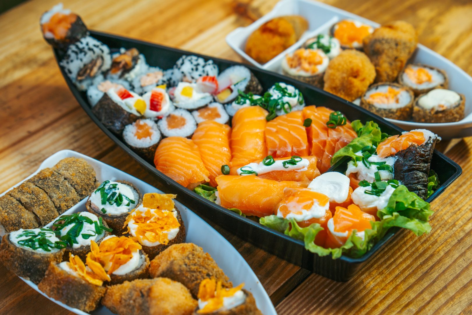 Pratos do restaurante de comida japonesa Sushiiba no Festival Sabores do Caparaó - Ibatiba