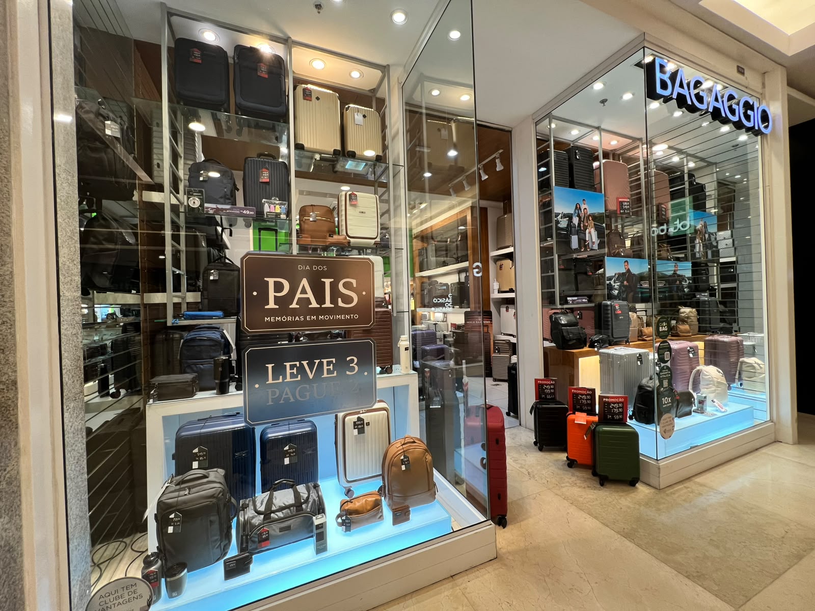 Bagaggio: Promoção Leve 3 e Pague 2, para itens selecionados.