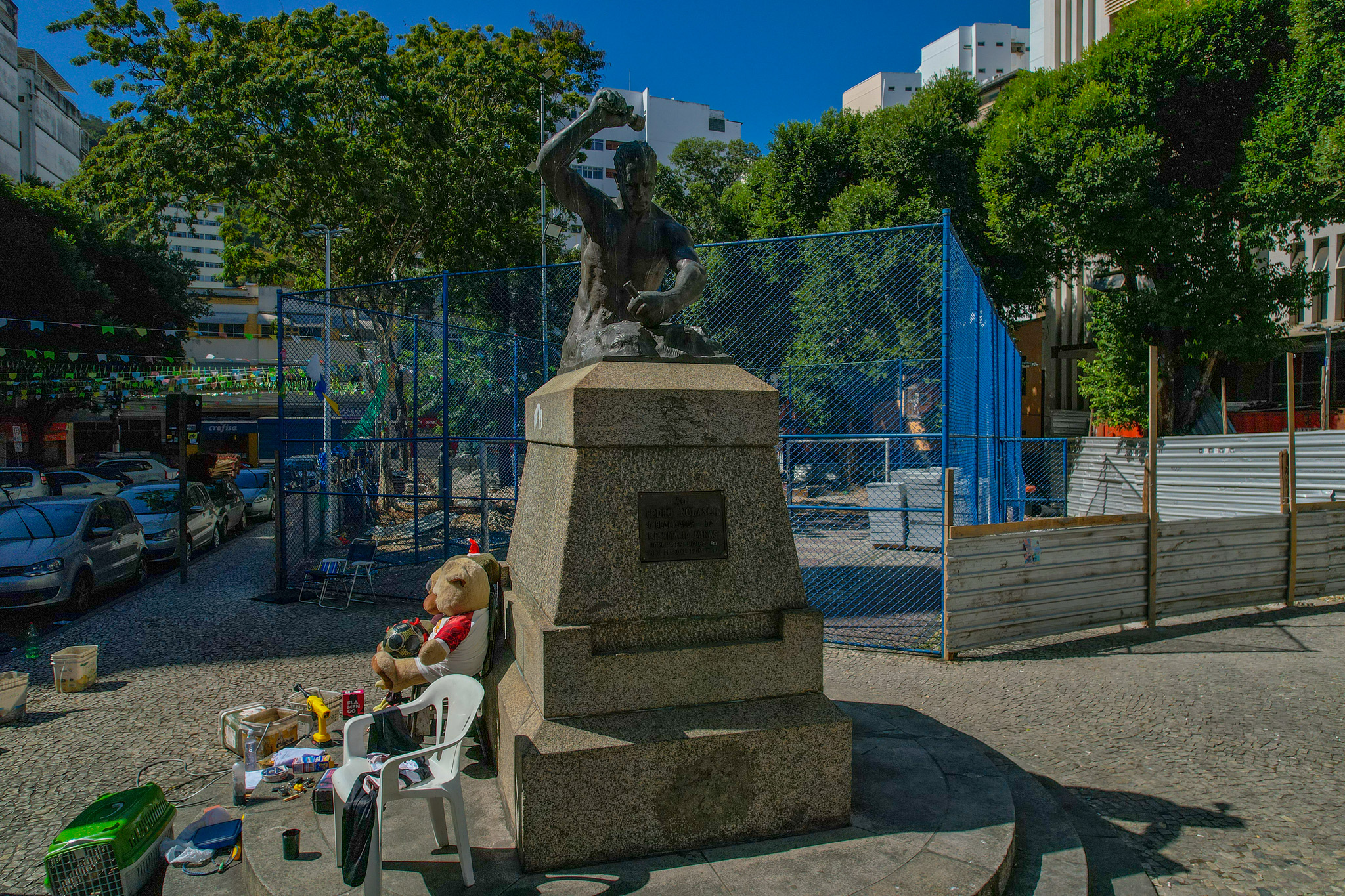 Obras de requalificação da Praça Ubaldo Ramalhete, no Centro de Vitória