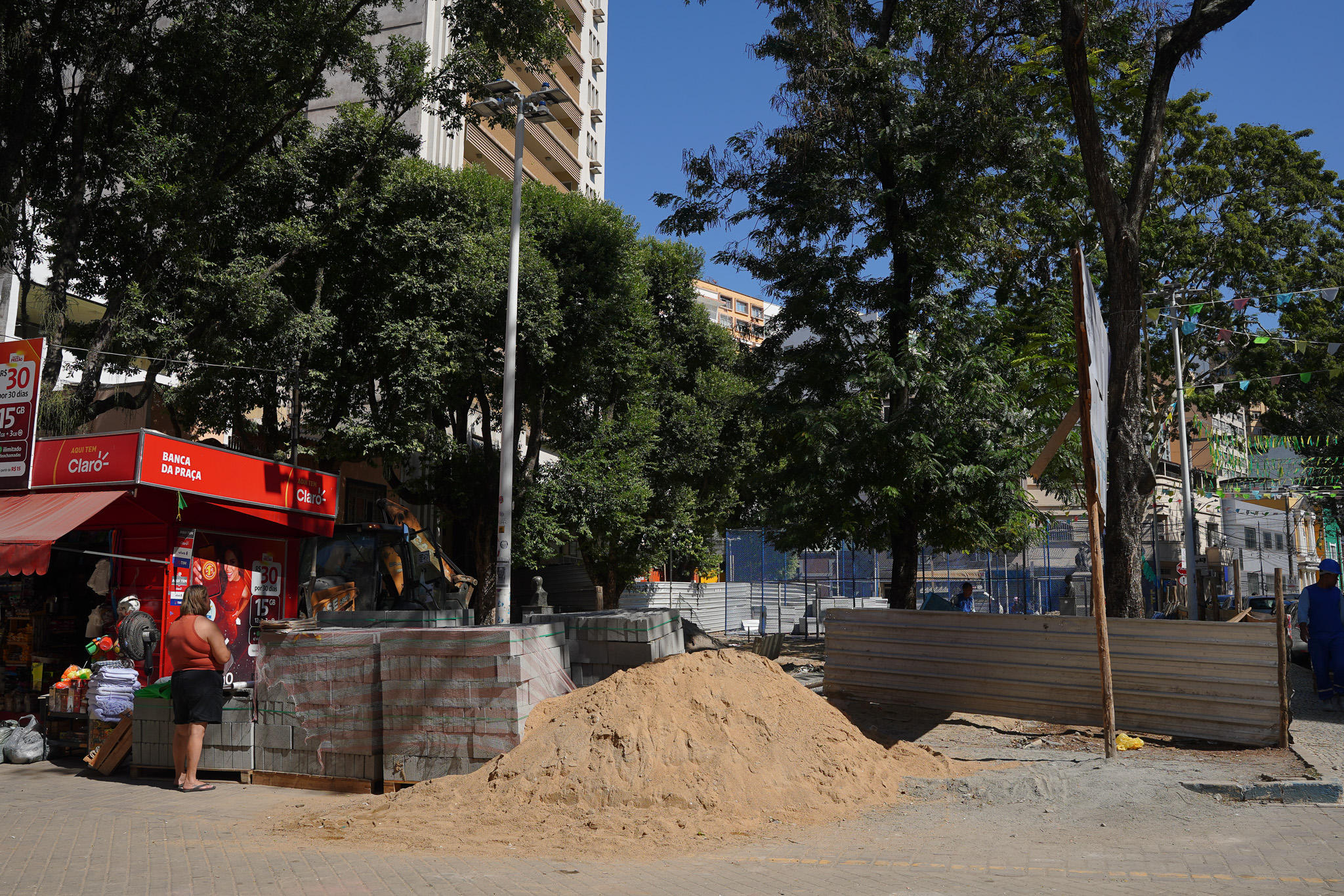 Obras de requalificação da Praça Ubaldo Ramalhete, no Centro de Vitória