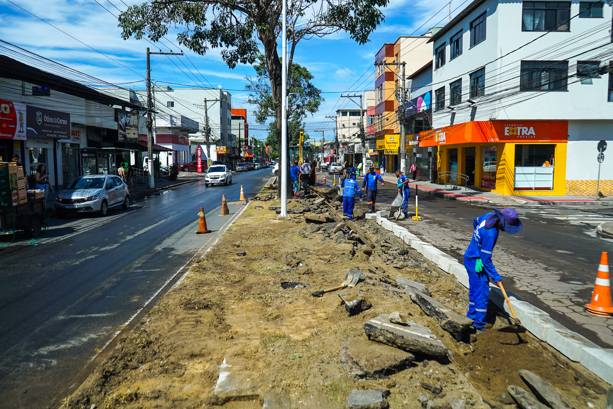 Obras na Avenida José Rato, no Bairro de Fátima, na Serra