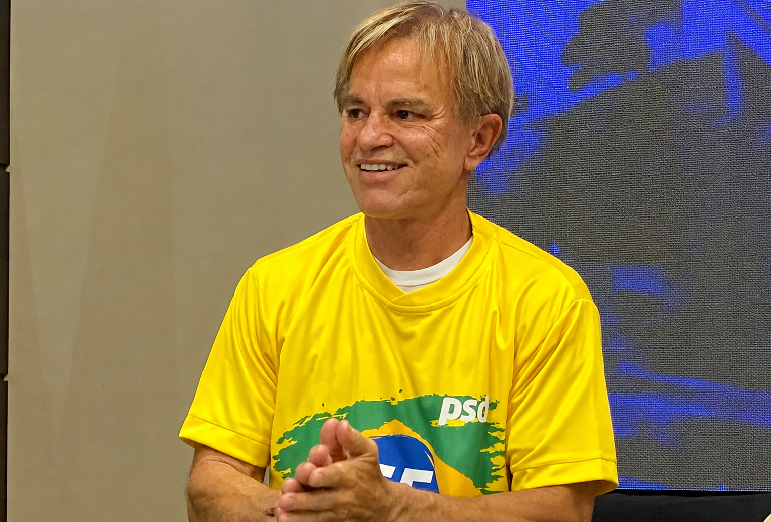 O deputado estadual Sérgio Meneguelli na convenção estadual do PSD