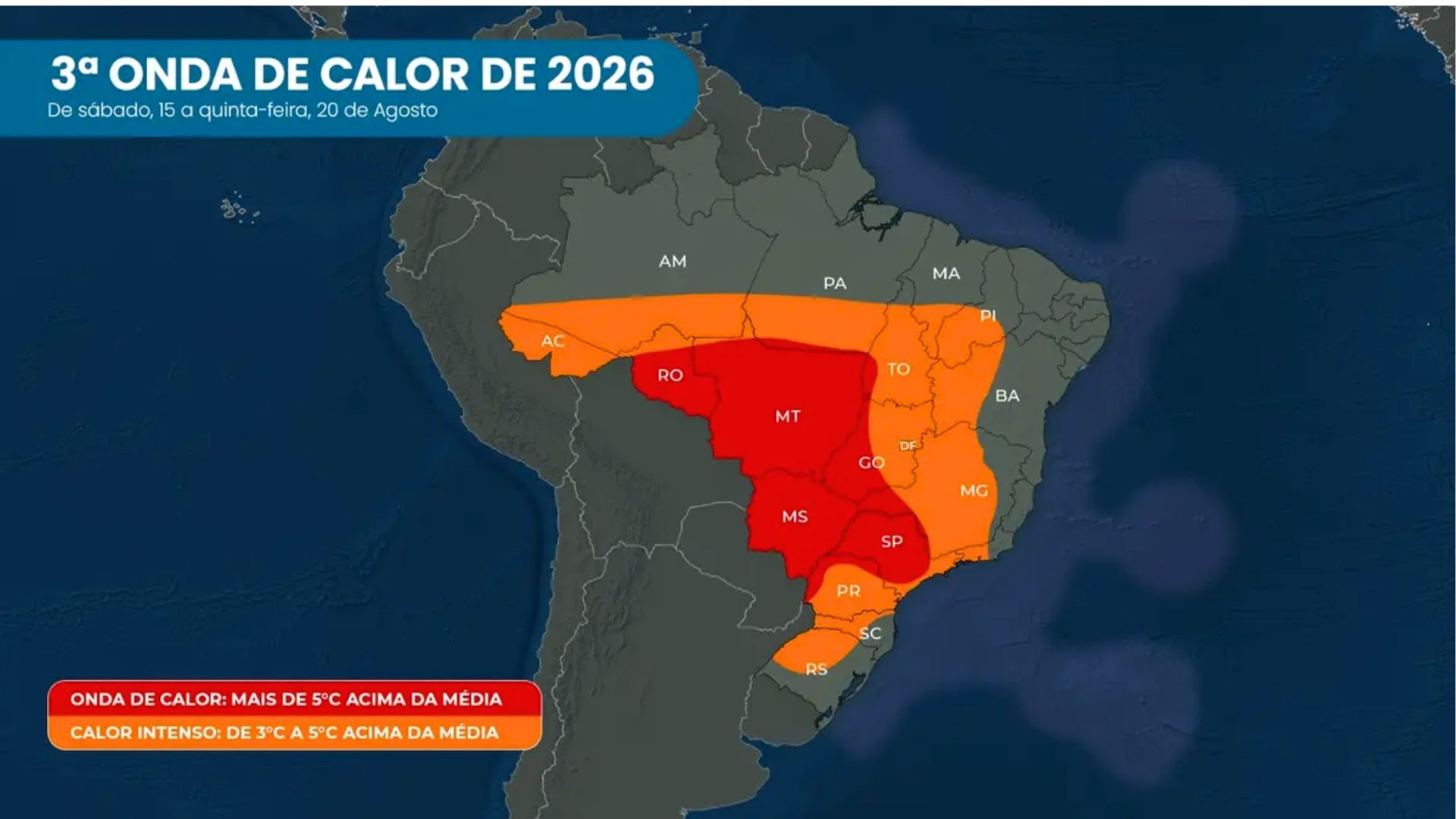 Nova onda de calor deve atingir o Brasil; veja como fica o ES