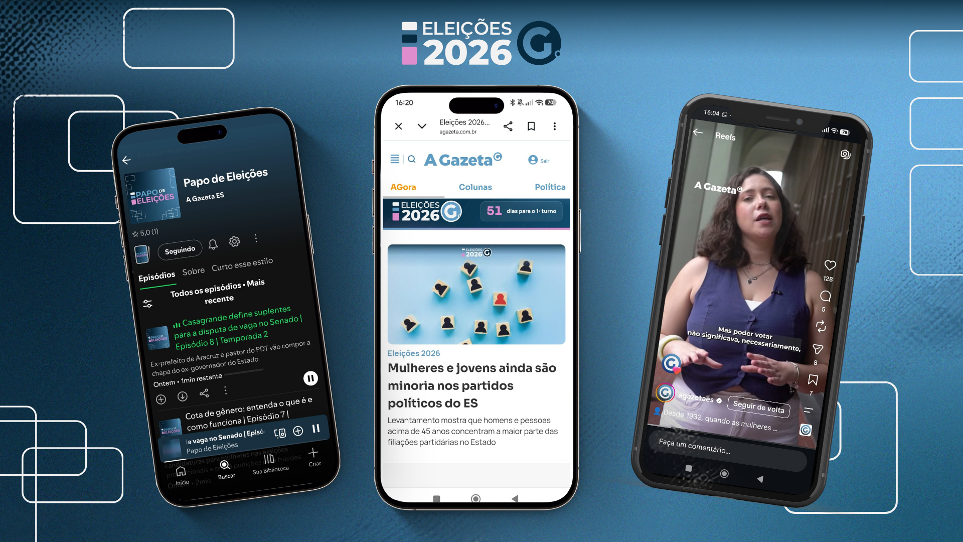 Cobertura das Eleições 2026 de A Gazeta conta com videocast, podcast, página especial e vídeos explicativos