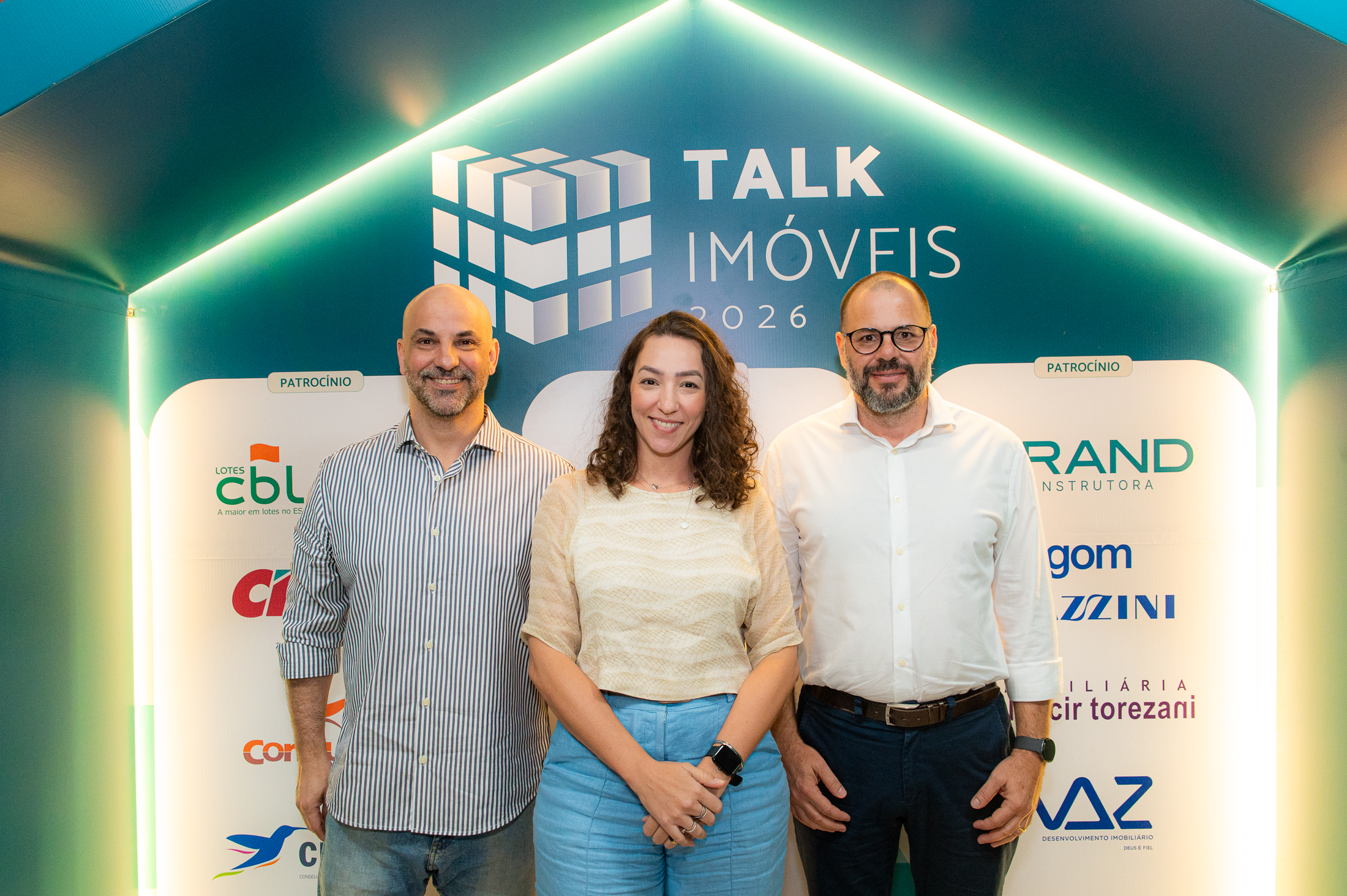 Bruno Boechat, diretor administrativo da Octo Empreendimentos, Betânia Pires, gerente de marketing, e Leonardo Veiga, diretor comercial