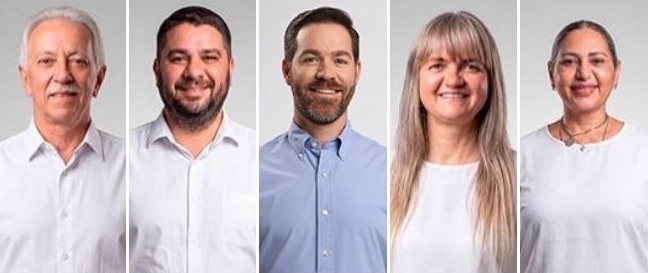 No sentido da leitura: Dr. Humberto, Francis Tristão, Renzo Vasconcelos, Jane Zanetti e Cintia Nininha