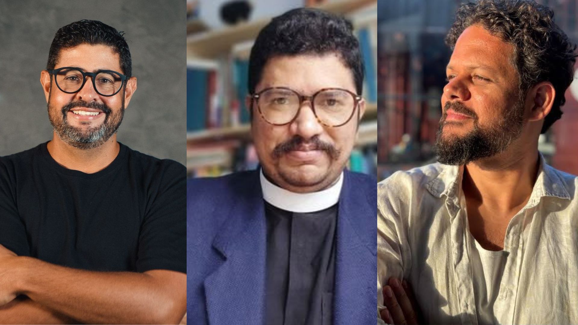 Da esquerda para a direita: Kenner Terra, Eric Rodrigues e Marcos Almeida: arte e espiritualidade em encontro aberto ao público no AGORA