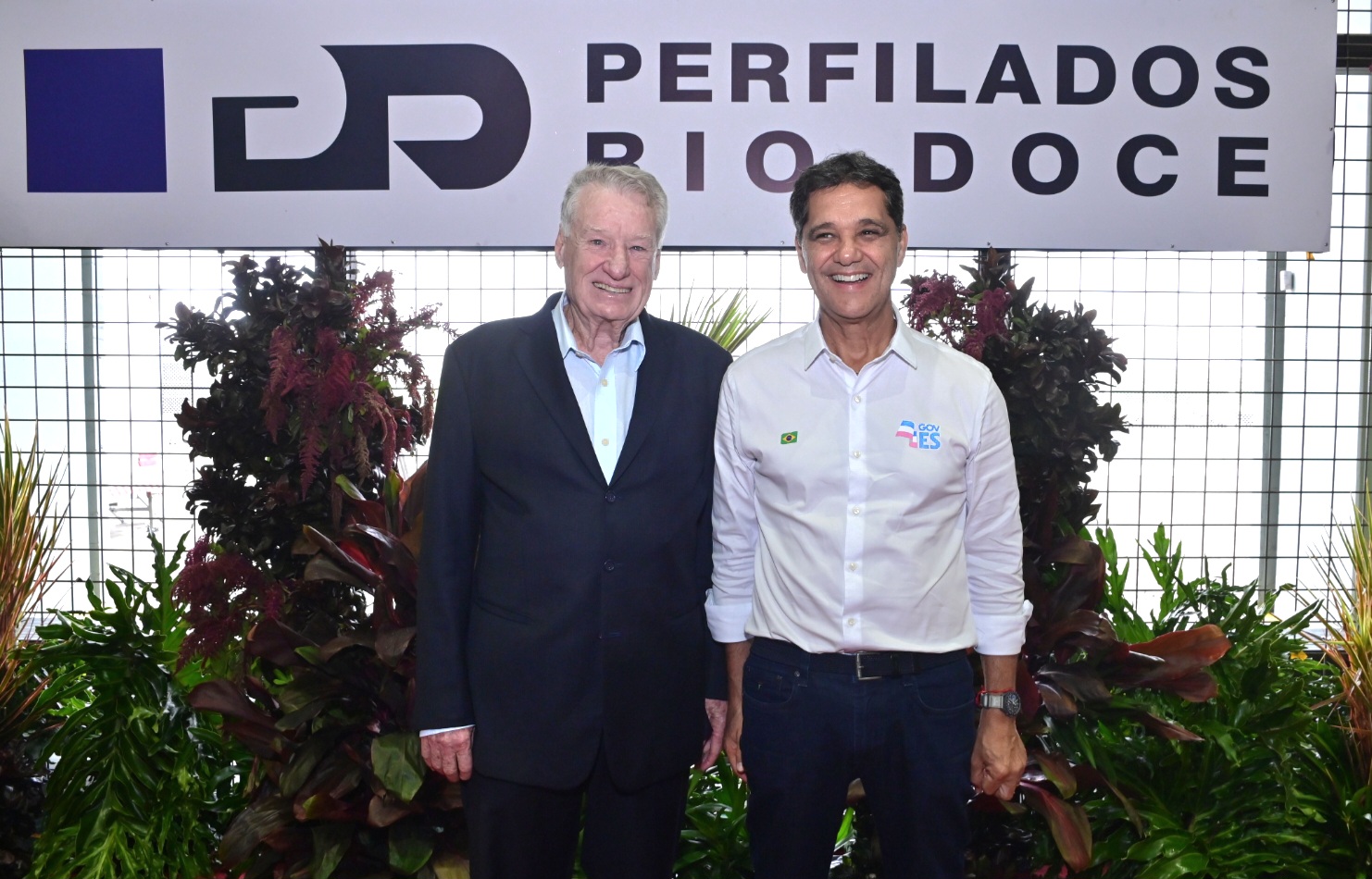 O diretor do grupo RDG Ronaldo Roque Campo e o governador do ES Ricardo Ferraço