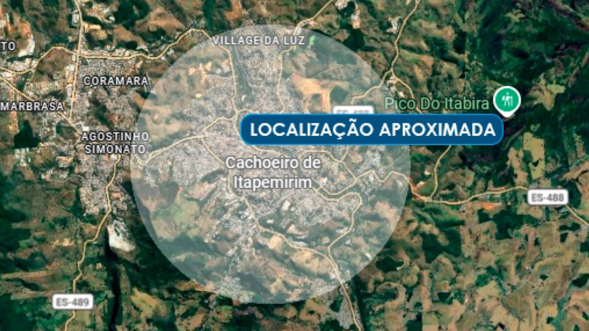 Mapa no anúncio do lote 129 indicava a “localização aproximada” do imóvel em Cachoeiro de Itapemirim, em leilão da Viação Itapemirim