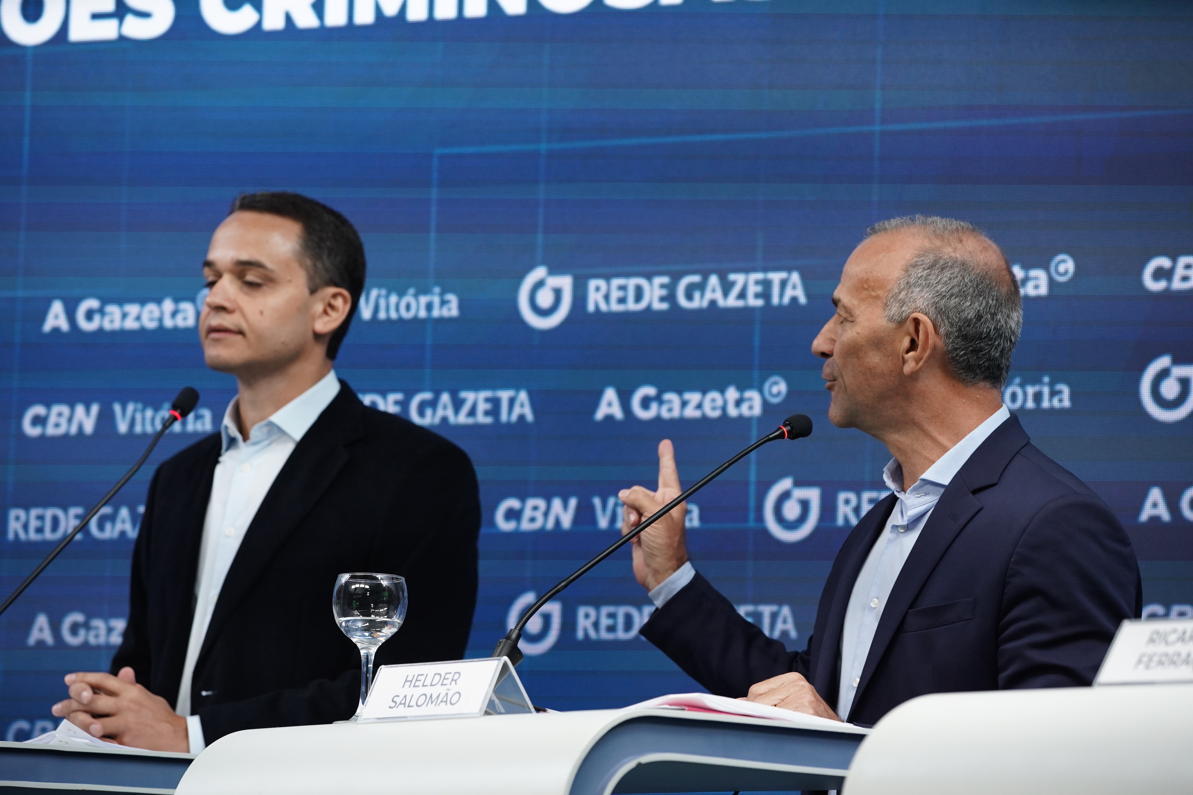 Debate CBN e A Gazeta com os candidatos ao governo do ES, Lorenzo Pazolini, Helder Salomão e Ricardo Ferraço