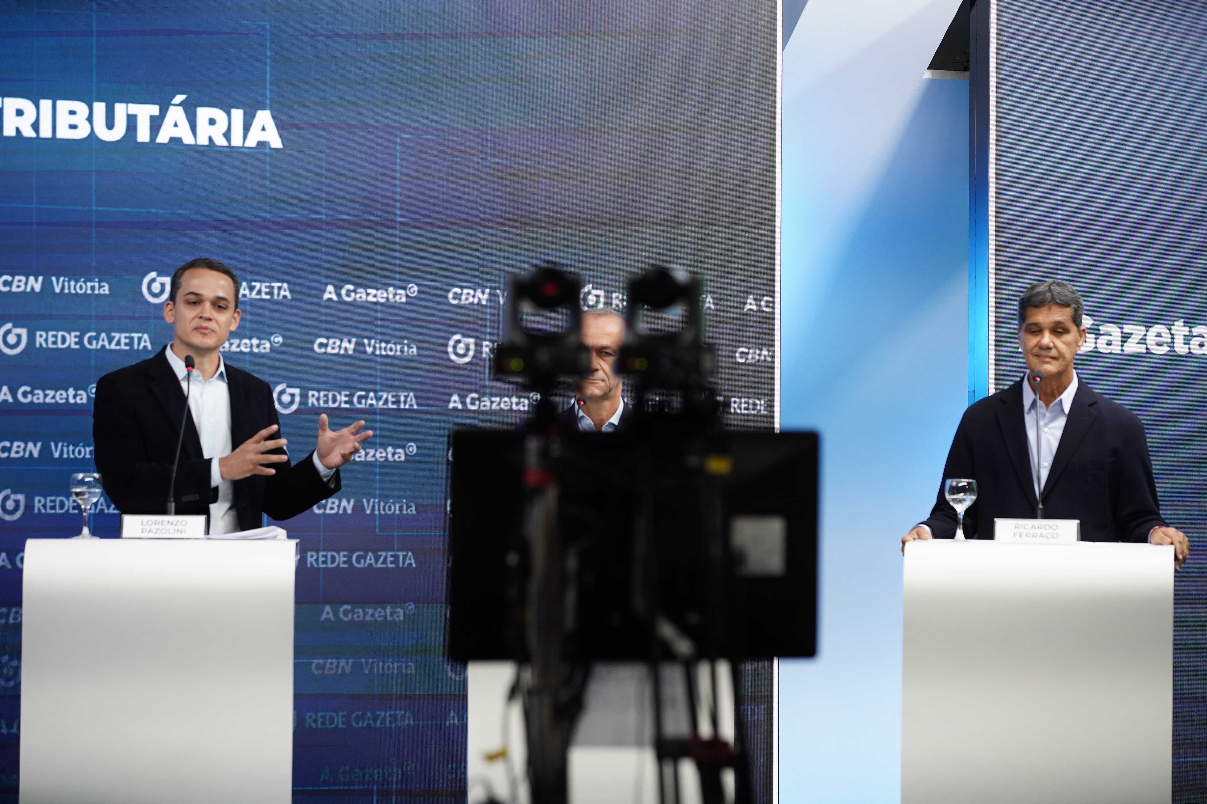 Debate CBN e A Gazeta com os candidatos ao governo do ES, Lorenzo Pazolini, Helder Salomão e Ricardo Ferraço