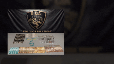 Notas de R$ 100 e embalagens deformadas em imagem divulgada pela Polícia Civil do Espírito Santo