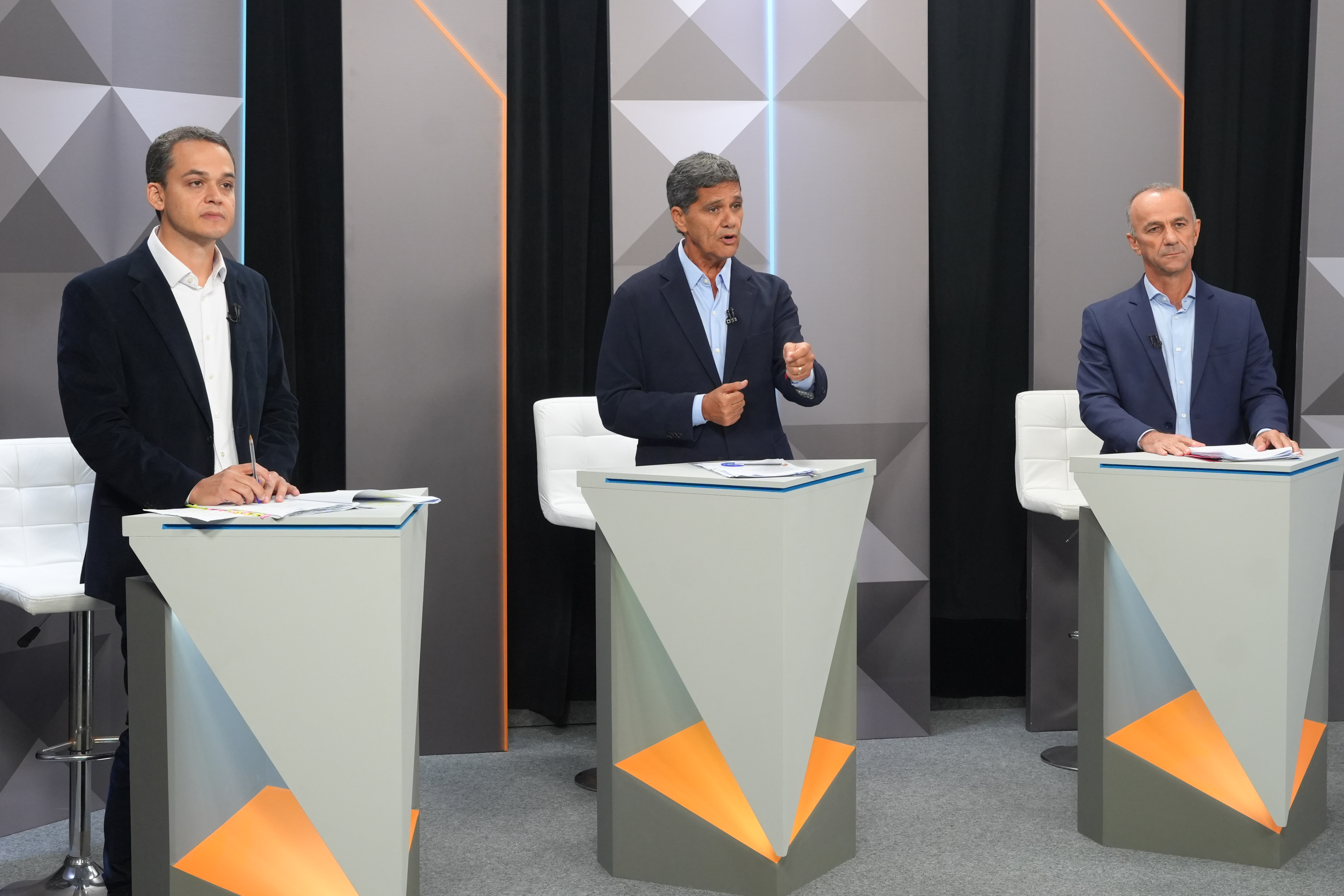 Debate na TV Gazeta com os candidatos ao Governo do ES: Helder Salomão, Ricardo Ferraço, e Lorenzo Pazolini