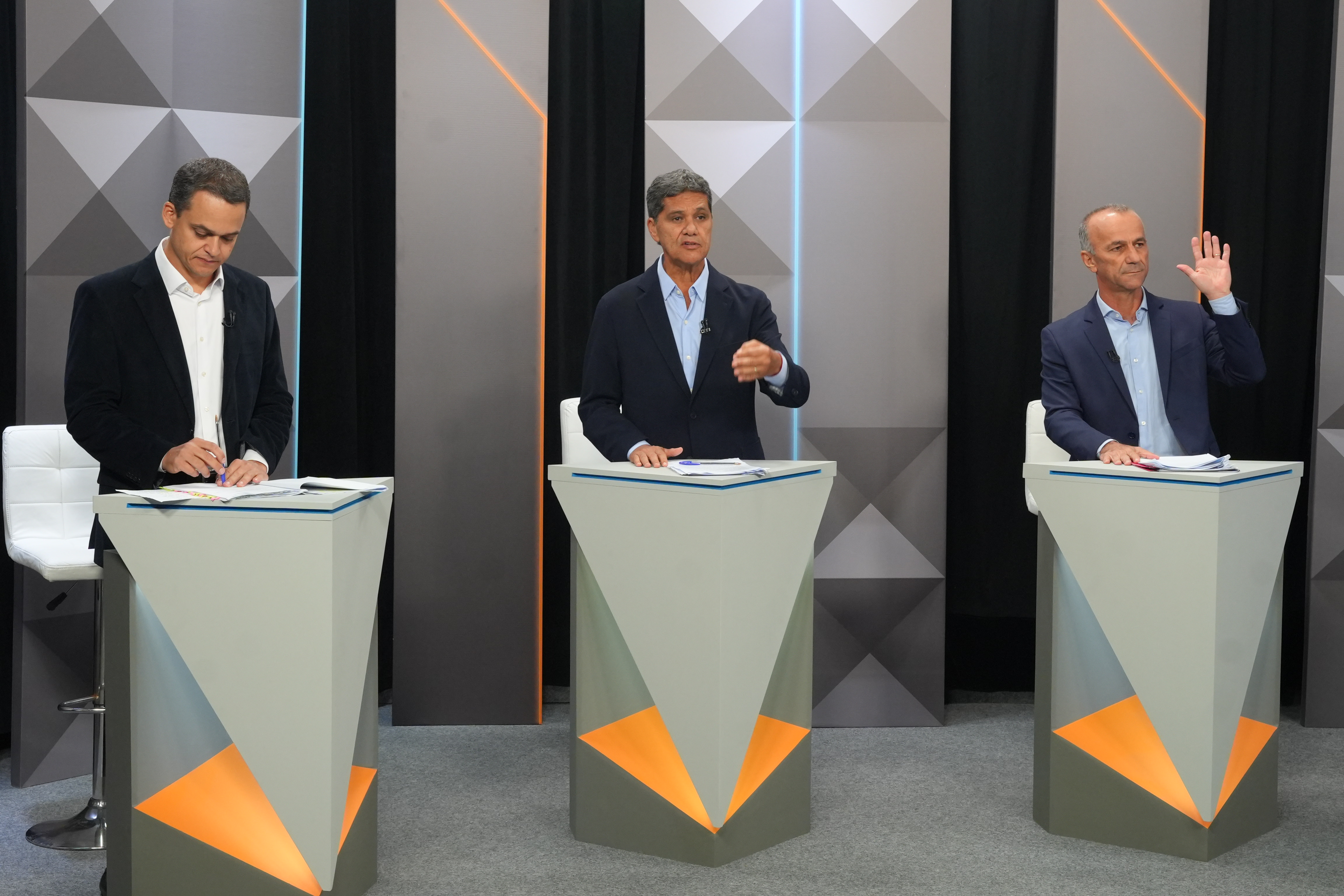 Debate na TV Gazeta com os candidatos ao Governo do ES: Helder Salomão, Ricardo Ferraço, e Lorenzo Pazolini