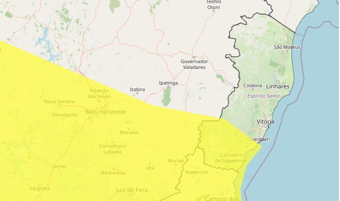 Alerta de tempestade para 13/10/2026