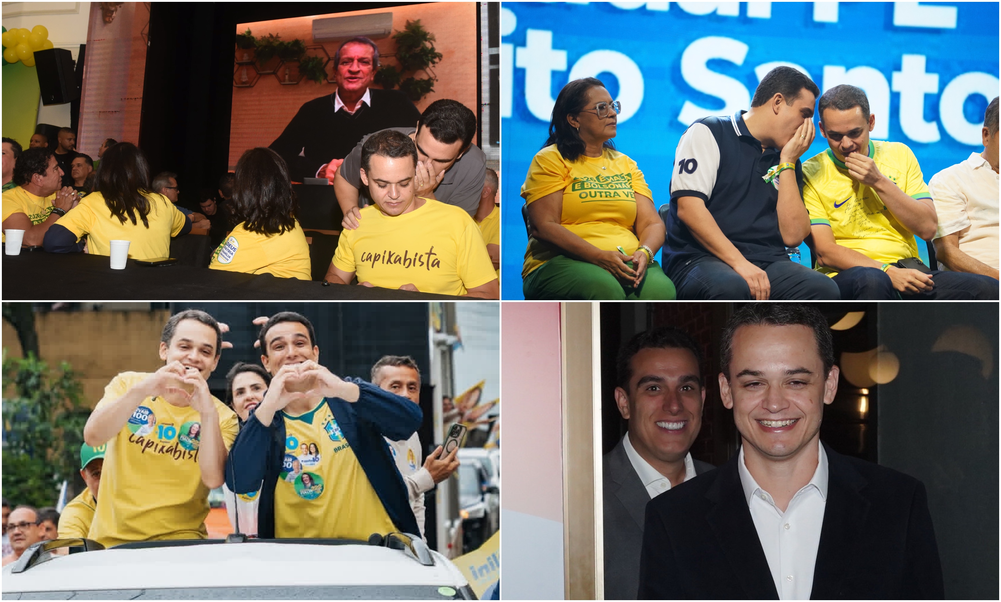 Erick Musso em momentos da campanha de 2026 com Pazolini