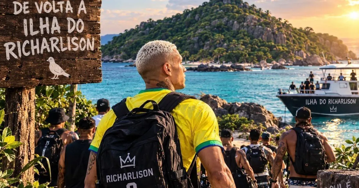 Imagens feitas por IA de Richarlison 'tomando' a ilha em Angra dos Reis