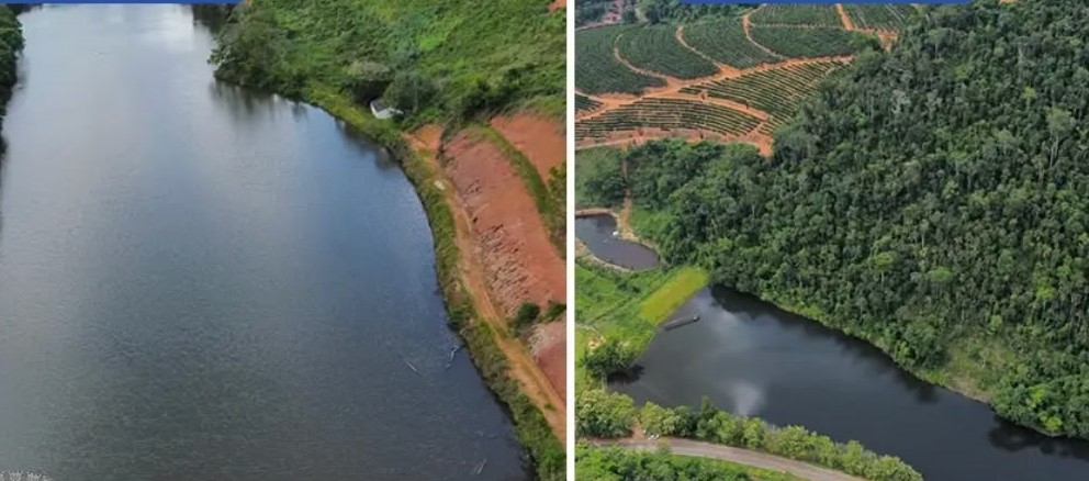 Lagoas da Liberdade (à esquerda) e de São Pedro são fontes de abastecimento de Marilândia