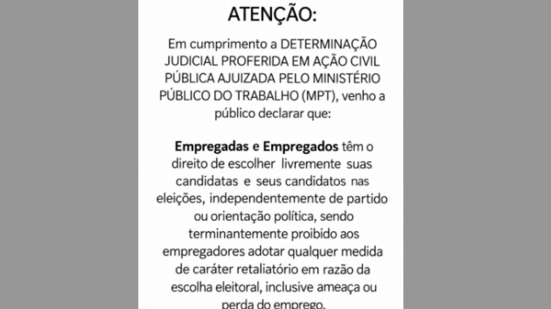 Post com retratação determinada pela Justiça foi publicado no perfil da advogada Roberta Bravim