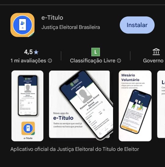 e-Título pode ser baixado na App Store e Google Play