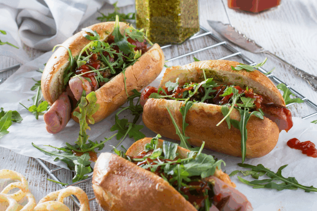 Cachorro-quente de com salsicha grão-de-bico (Imagem: Olga-Ivanova | Shutterstock)