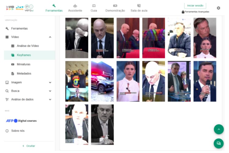 Comprova usou a plataforma InVID WeVerify para separar o vídeo em frames