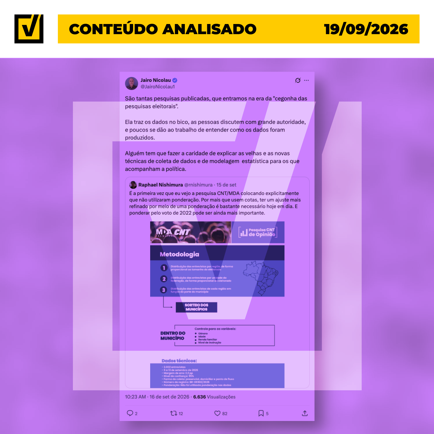 Conteúdo analisado pelo Comprova