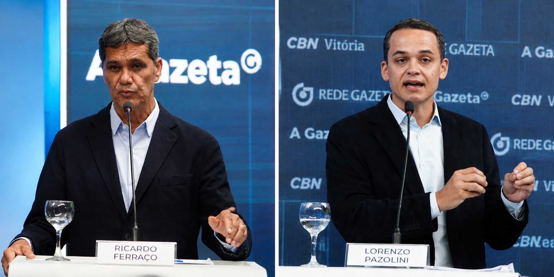 Ricardo Ferraço e Lorenzo Pazolini em debate realizado por A Gazeta e CBN Vitória