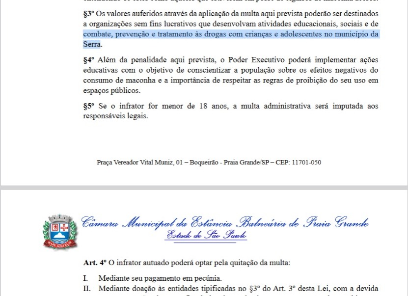 Trecho de projeto copiado por parlamentar de São Paulo cita cidade capixaba