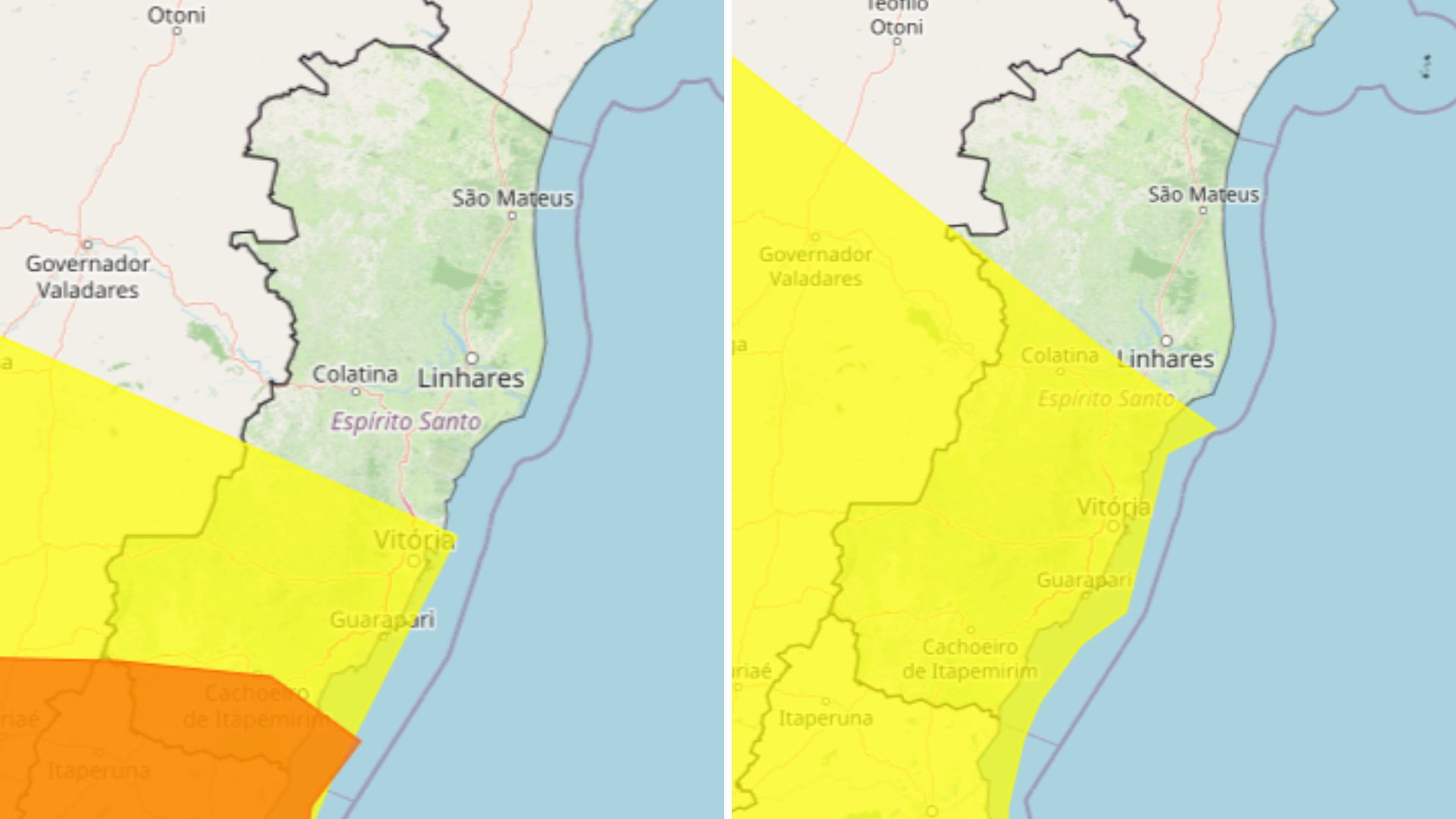 Alerta de tempestade em todo o Espírito Santo