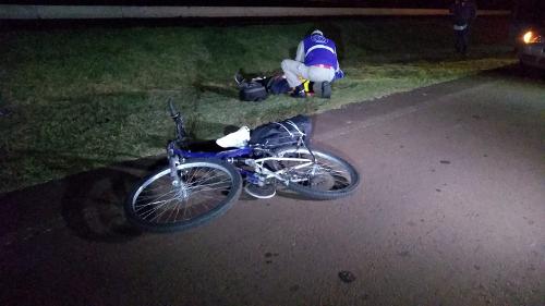 Ciclista fica ferido em acidente