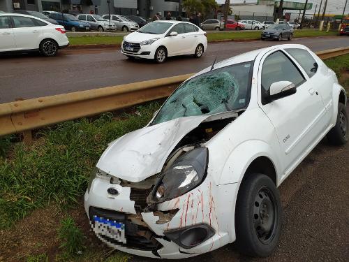 carro atinge pedestre