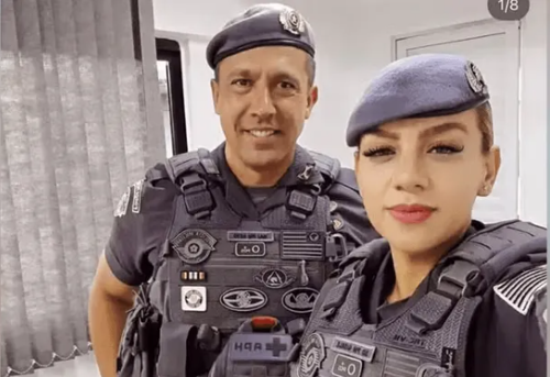 Tentente Geraldo Neto e PM Gisele