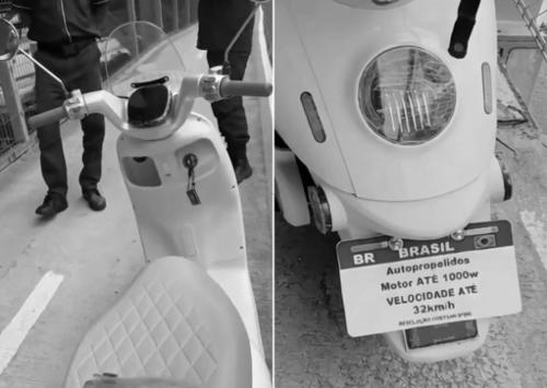 Veículo autopropelido que foi impedido de usar a Ciclovia da Vida, na Terceira Ponte (para uso somente de Opinião da Gazeta)