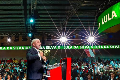 Presidente da República, Luiz Inácio Lula da Silva, durante a 1ª Reunião da Mobilização Progressista Global, realizado na Feira de Barcelona.