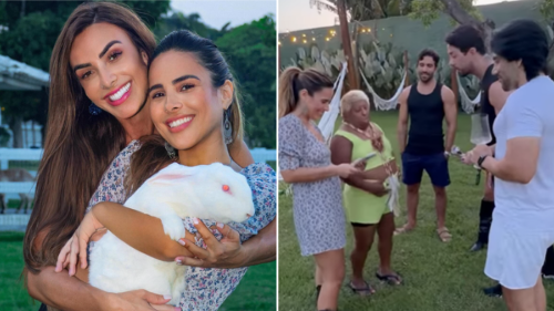 Batizado da coelha, onde Wanessa e Bruno aparecem juntos