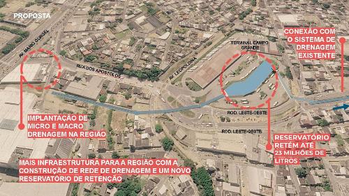 Projeção de obra de macrodrenagem na região de Campo Grande, em Cariacica